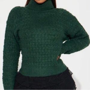 Fashion Nova Deep Green Turtleneck Sweater